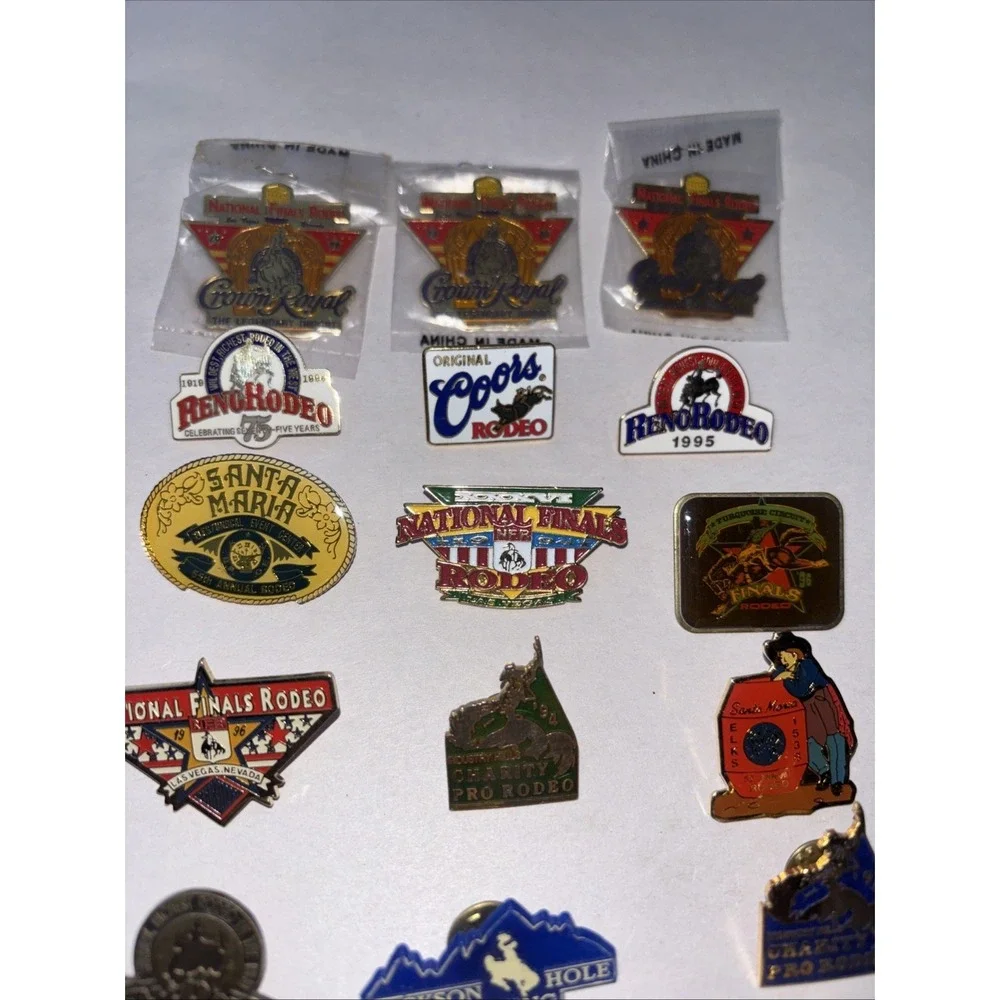 Rare 1990s Rodeo Pin‎ Collection Lot of 18 - National Finals, Bull Riding, NFR